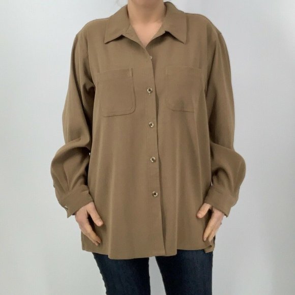 Koret Jackets & Blazers - Koret Shacket Shirt Jacket Size 18 Camel Brown
